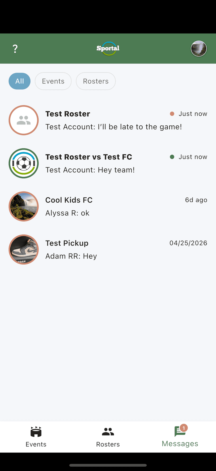 Messaging screen